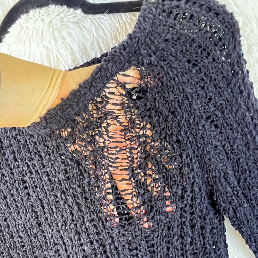 Aeropostale Bethany Mota Knit Black Sweater Cover Up Sz M - Picture 9 of 16